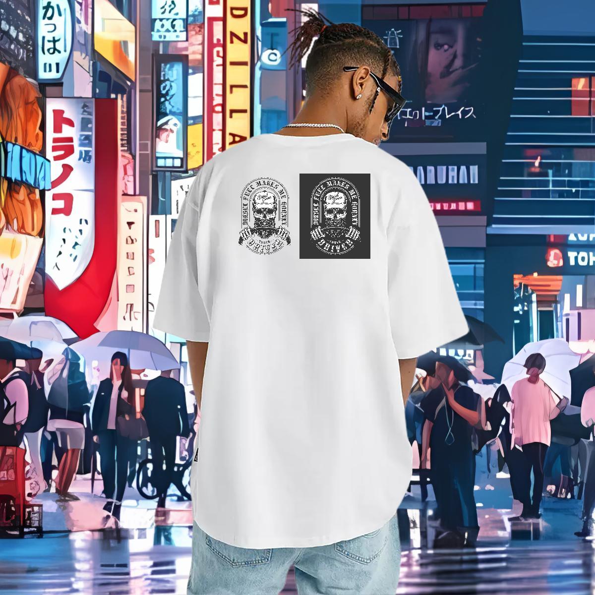 Classic Men T Shirts skull Tees Shirts 230g Cotton Beach Wholesale Custom Cartoon O-Neck Short Sleeve Men Tshirts