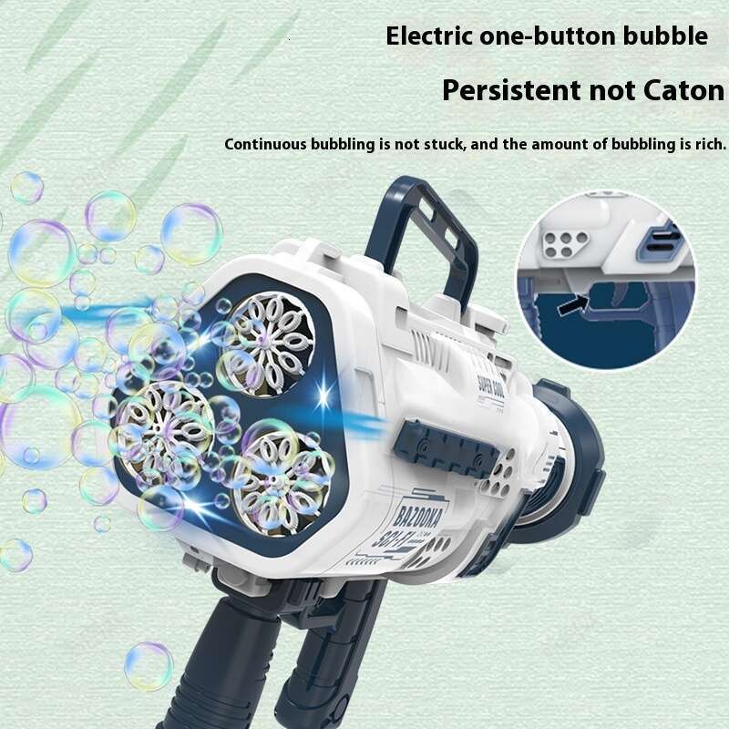 Fully Automated Neptune 24-Hole Bubble Machine & Rockets Blaster - Fun Kid's Toy Guns