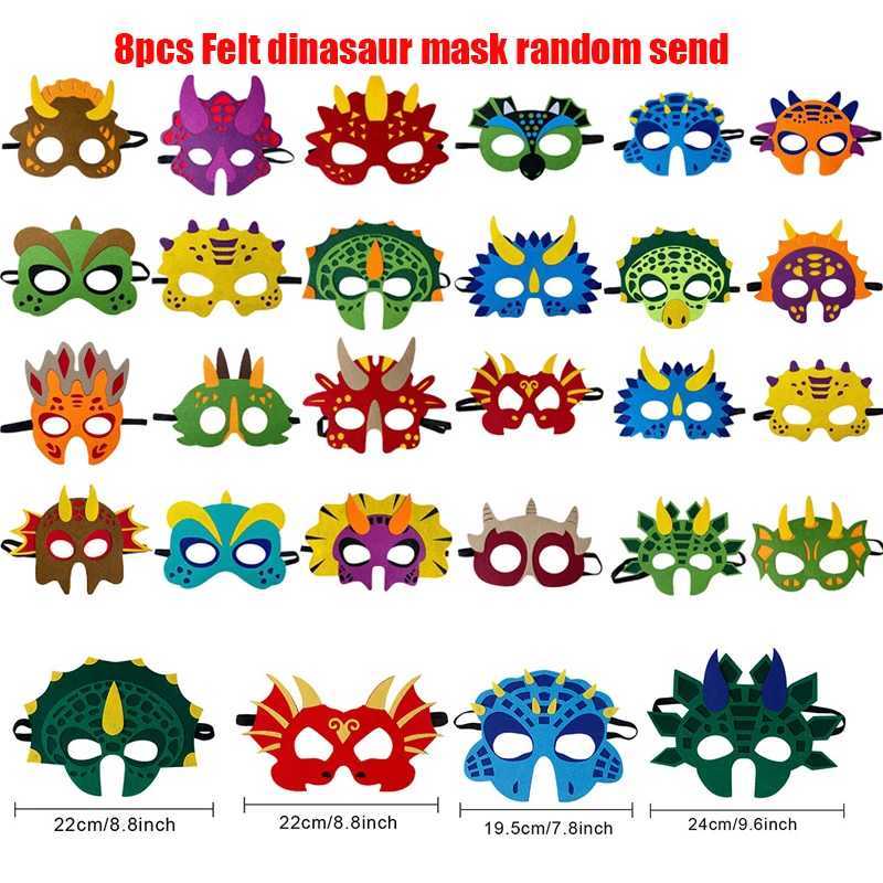 26 bags of dinosaur party mask makeup and Halloween felt foam EVA dinosaur face mask childrens Christmas gift W240809