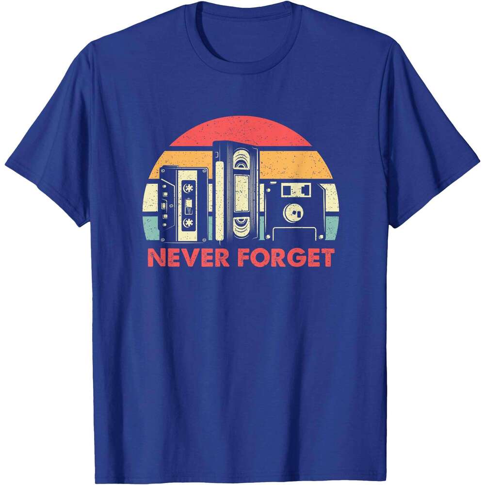 25ss Casual T shirt for Mens Never Forget T-shirt Cassette Tape VHS Computer Floppy Disk T-Shirt Tshirt Graphic Tee Tops Clothes Short sleeve Free shi