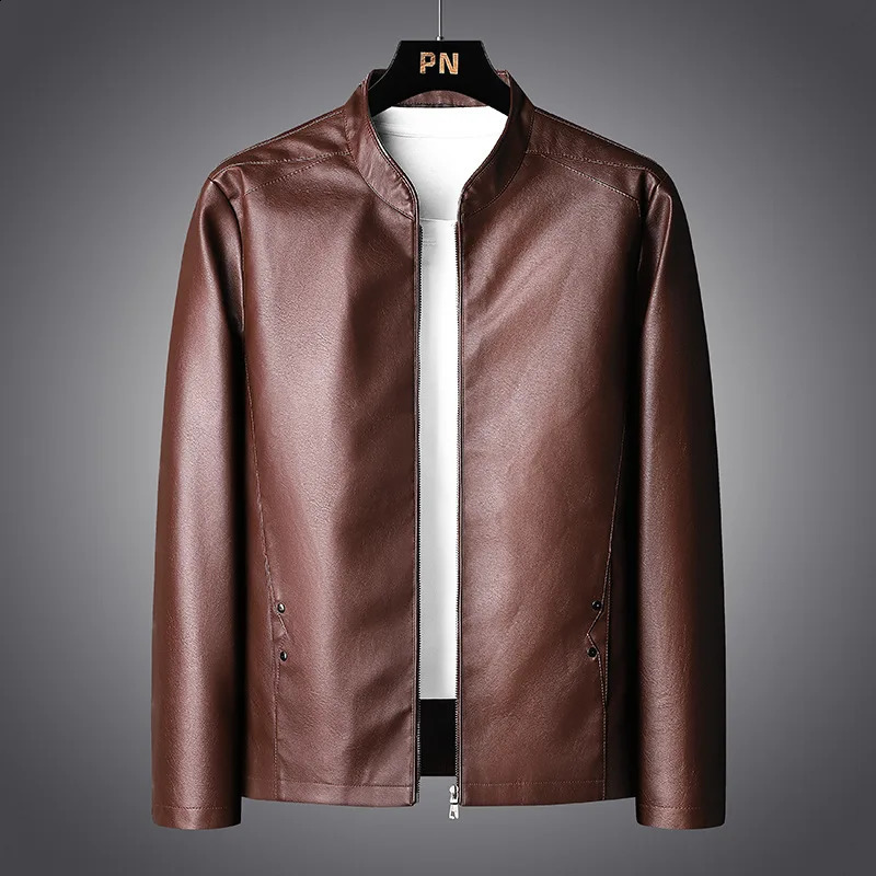 Autumn Men Motorcycle Casual Leather Jacket Mens Faux PU Jacket Man Biker Vintage Fashion Jacket Coats Male Plus Size 5XL 240812