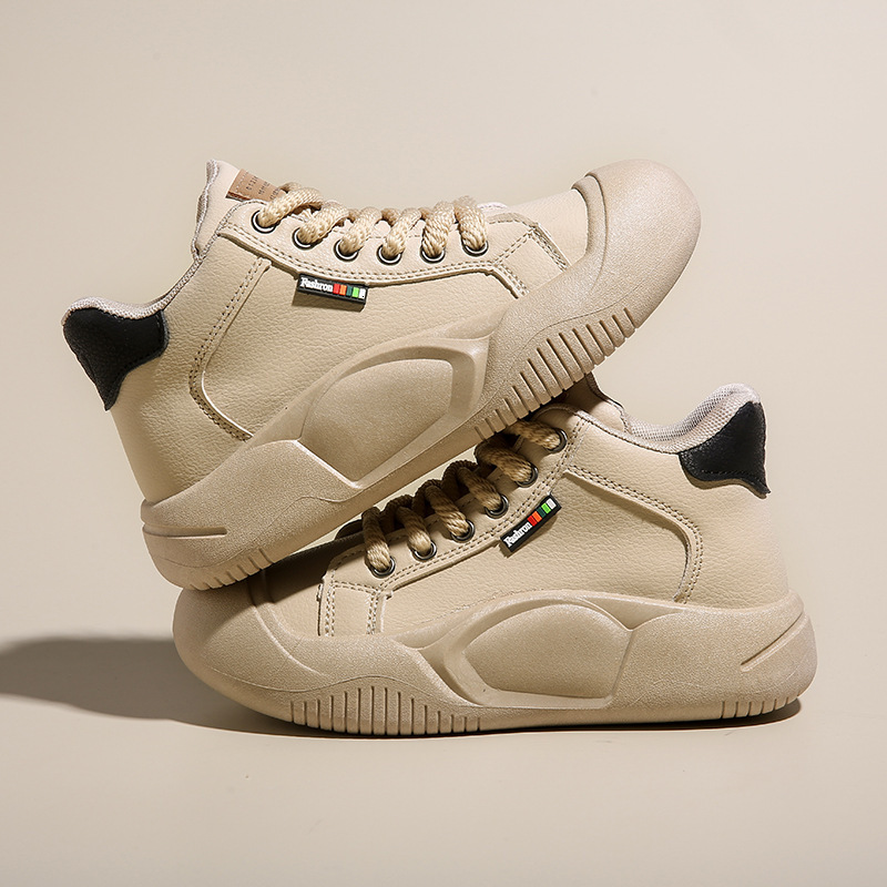Ddmysports Spring Top Little White New Korean Edition Instagram Female Students Thick Sole Igh Rise Sports Board Shoes Casual XT Outdoor