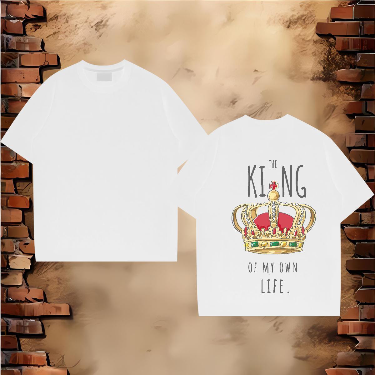 DIY Customized Mens T Shirts letter Tshirts 230g Cotton Street Loose Fit White Plus Size Short Sleeve O-Neck Men Tops Tees