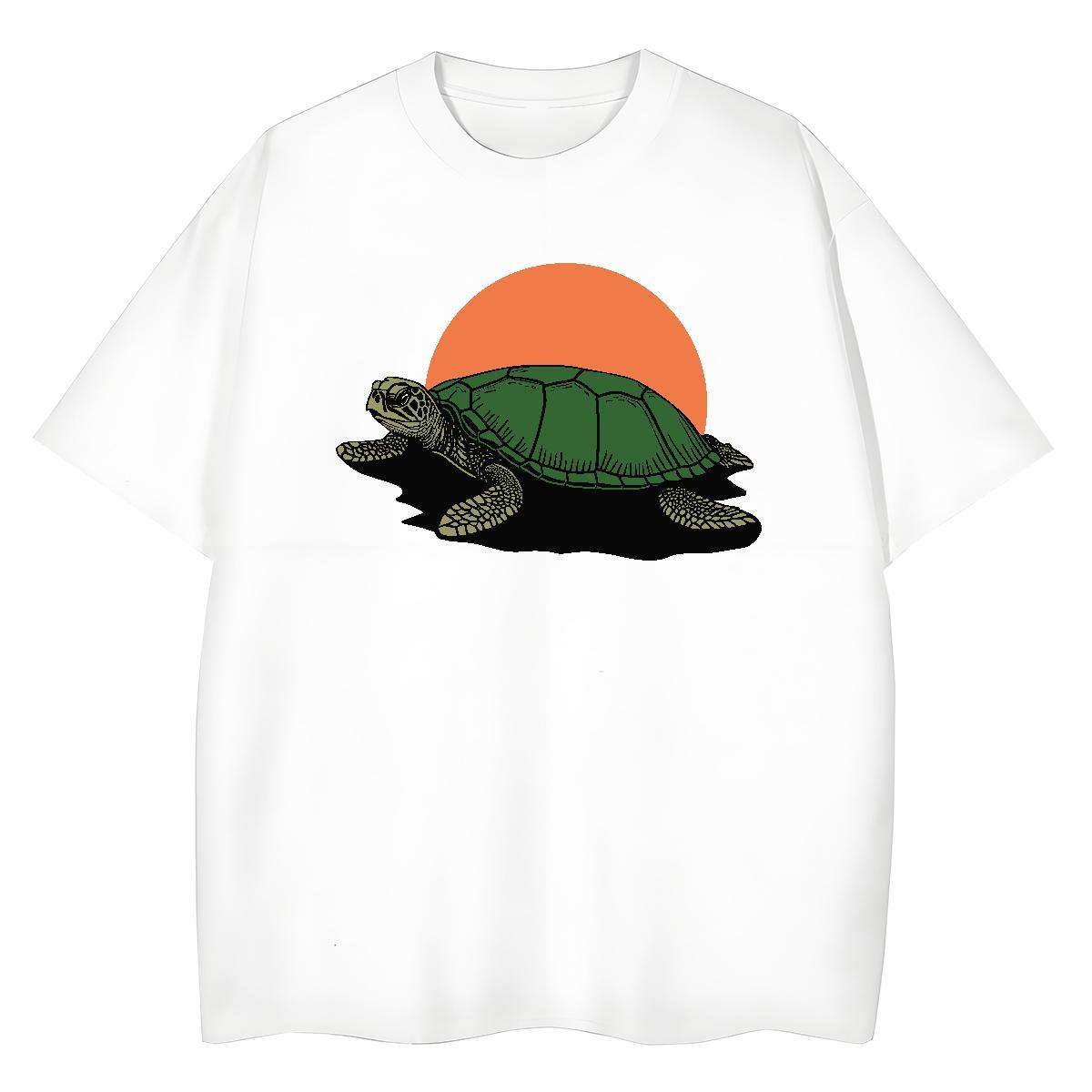 Cool Design T shirt tortoise Breathable Short Sleeve Daily Wear Plus Size Cartoon 230g 100% Cotton Mens Tshirts Designer Tee Shirt