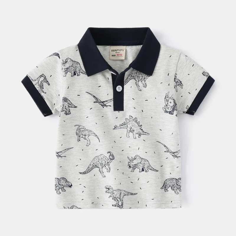 Boys Summer Polo T Shirts Animal Printed Polos Tops Kids T-shirts for 1 2 3 4 5 6 7 Years Childrens Clothes Kid TeesXJ241225