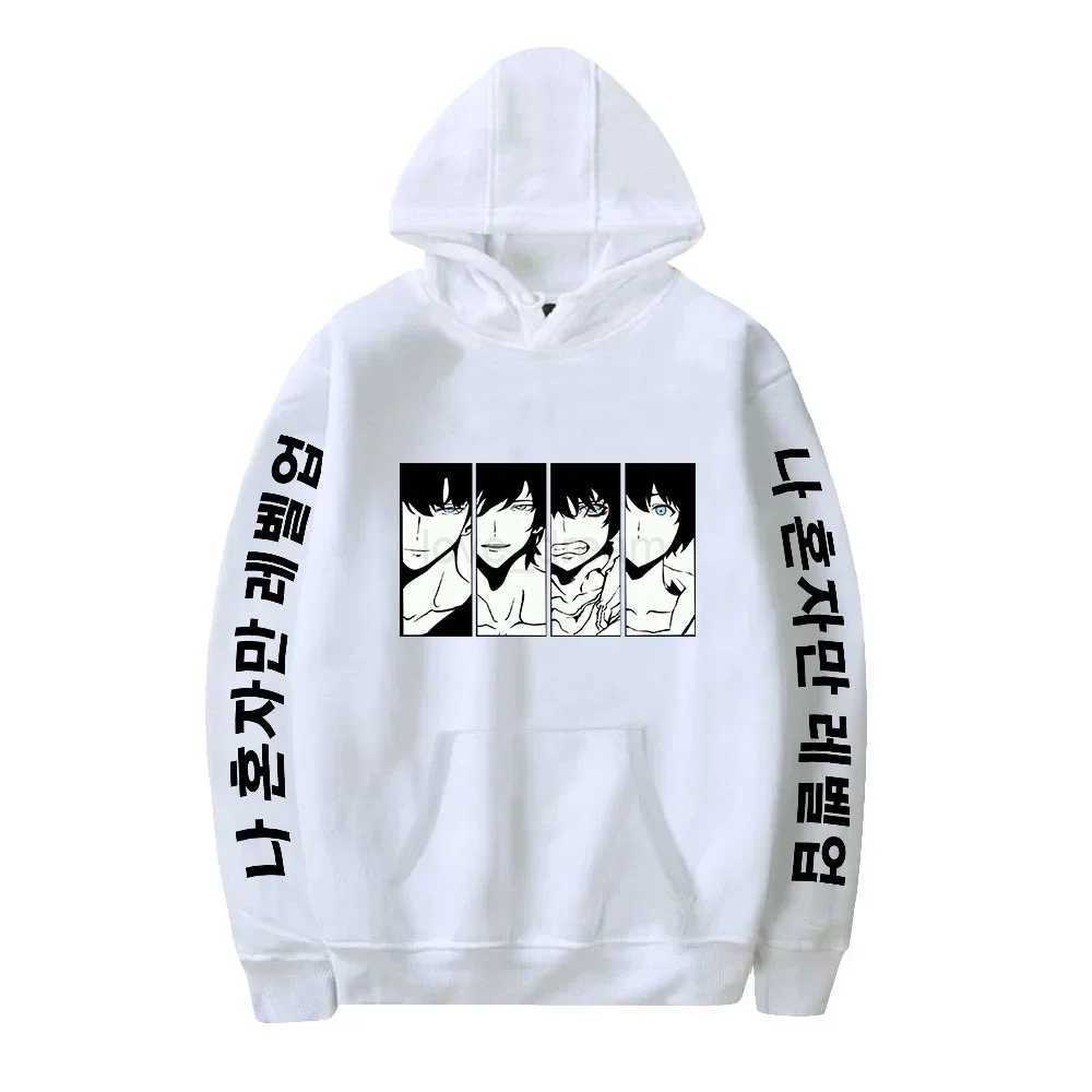 Manga Solo Leveling Sung Jin Woo Printed Hoodie Spring Long Sleeves Men Women Plus Size Hooded Sweatshirts Harajuku Loose HoodyXJ240812