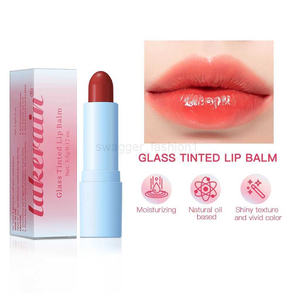 HOT Glass Tinted Lip Balm Light Cherry Red Orange Glow Moisturizing Vegetarian Lip Balm With Bright Clear Color Lip CosmeticsXJ240812