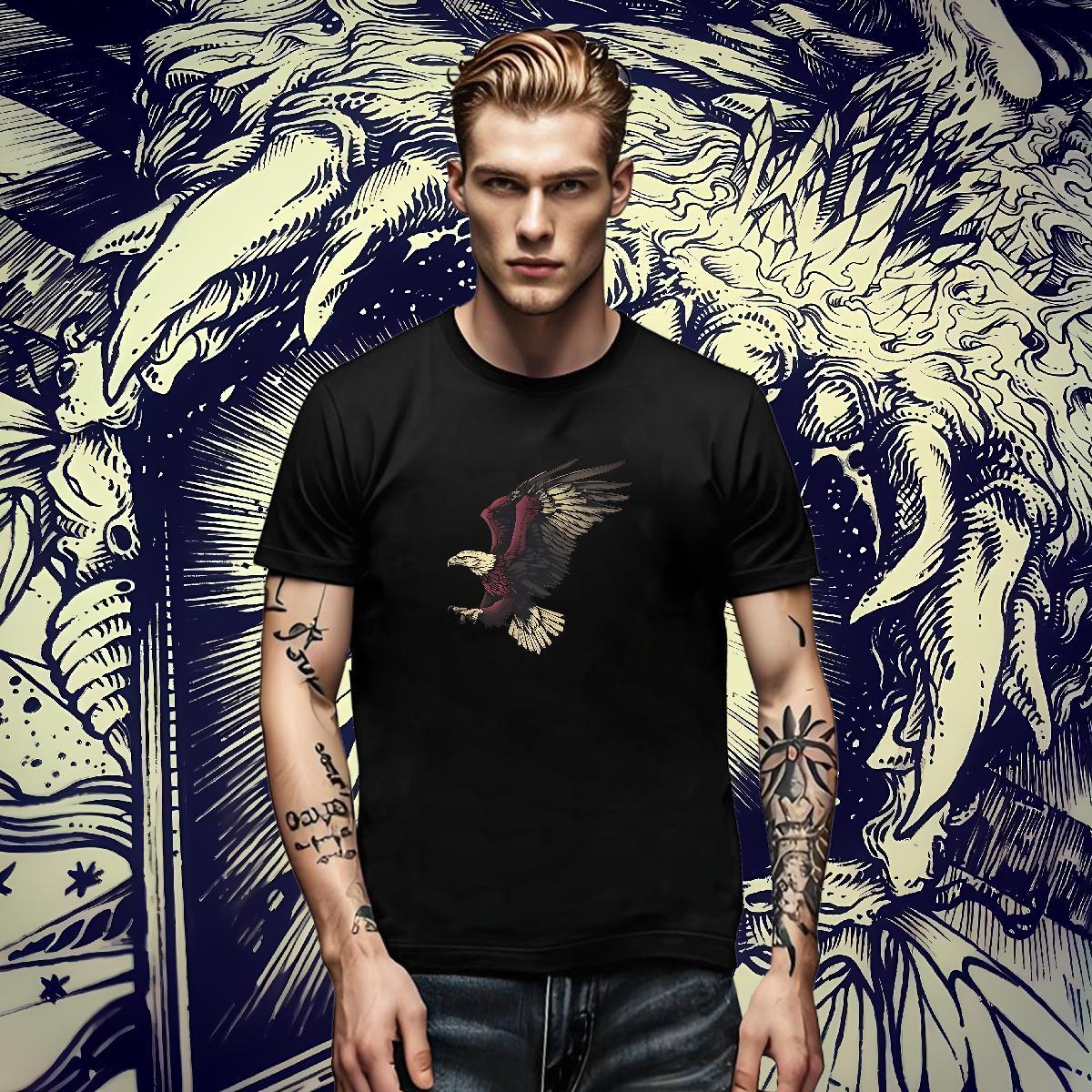 Wholesale Tshirt for Man Woman Spring Summer 230g Pure Cotton Plus Size Cartoon Breathable Soft eagle T shirt Free Shipping Tops