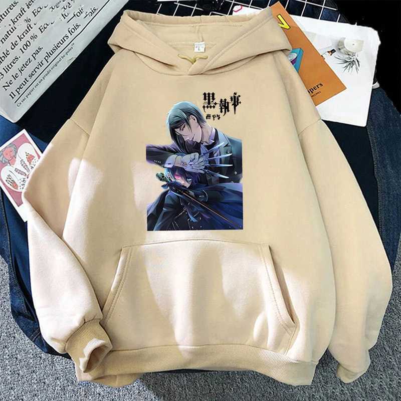 Black Butler Sebastian Michaelis Ciel Phantom Printed Hoodie Fashion Womens Casual Zipper HoodieW240724