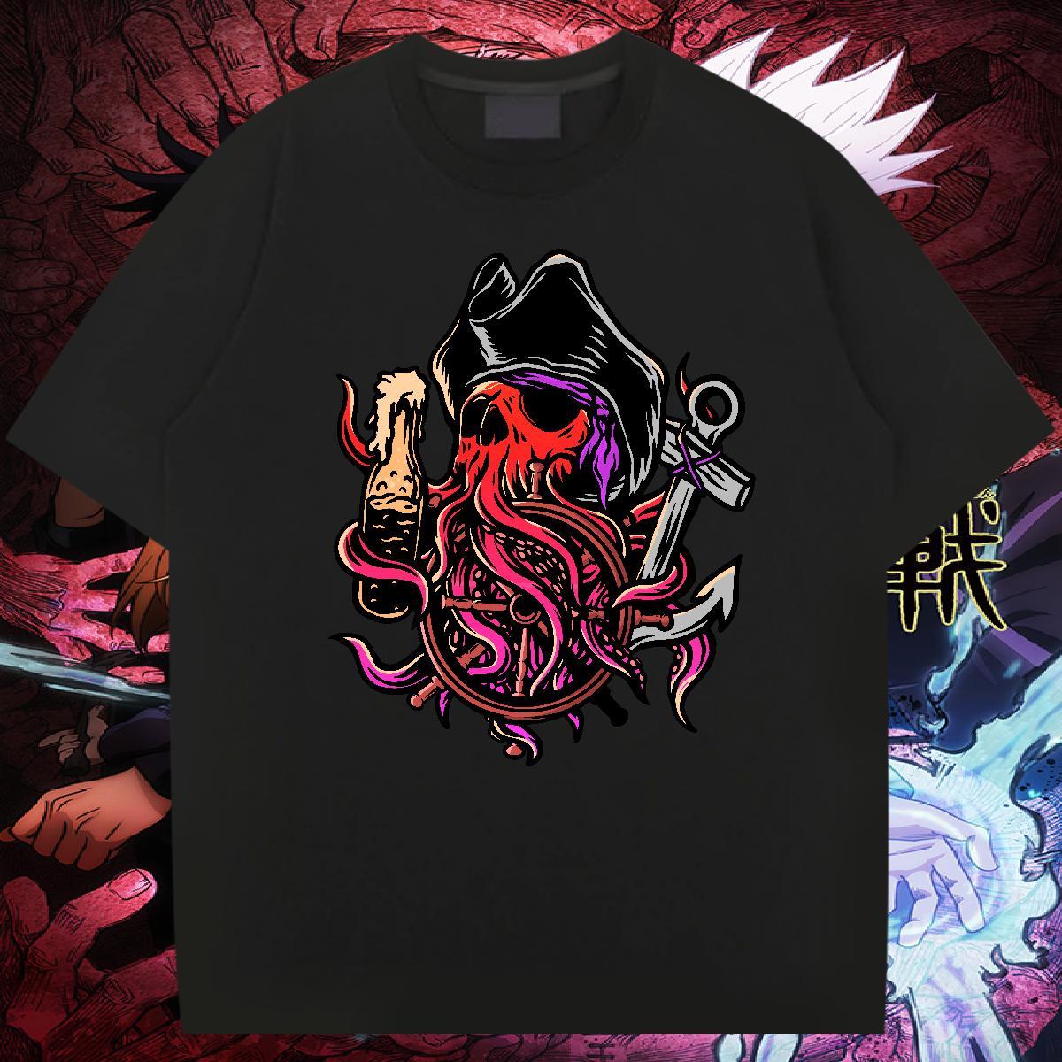 2024 DIY Man T Shirts skull Clothings 230g 100% Cotton Street Casual Loose Fit Custom Printed Breathable Short Sleeve Tshirts