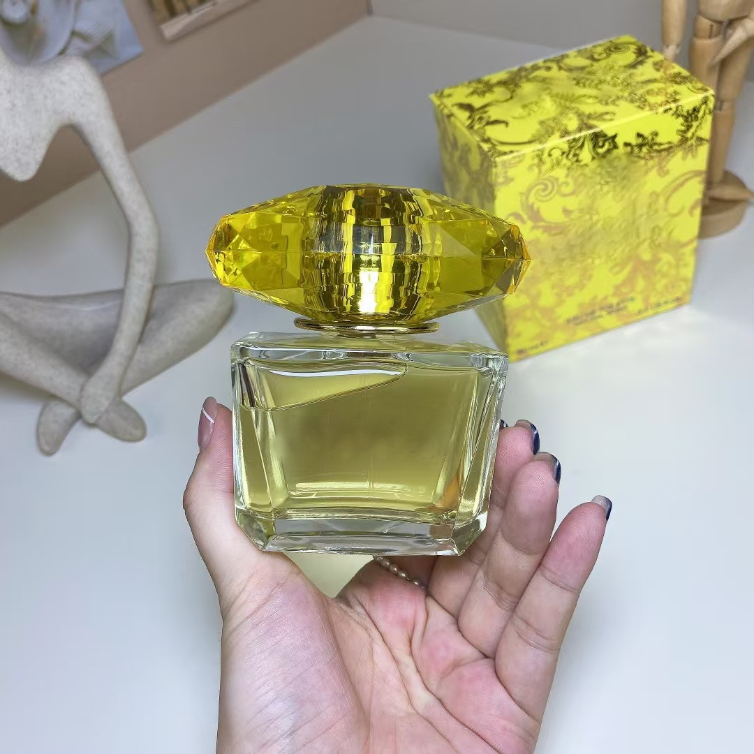Perfumes de luxe Femmes Perfume cristal noir rose jaune diamant 90 ml Spray Eau de Toilette Colonge de parfum dur