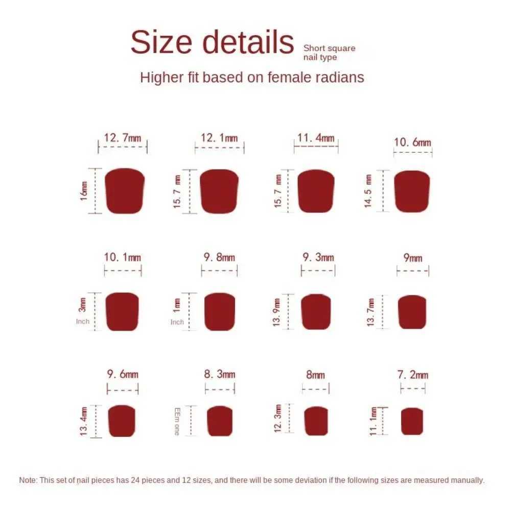 24 pieces of short square fake nails French white border fake nails pink fake nails fully covered and pressed nail tips W240810