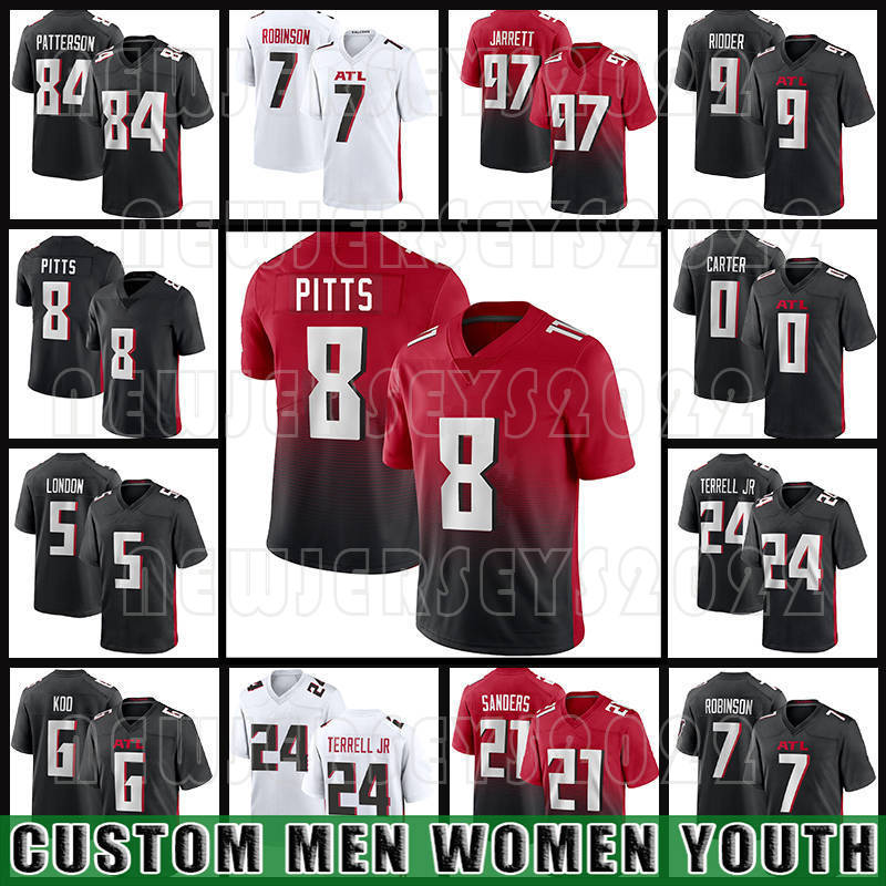 8 Kyle Pitts 5 Drake London Football Jerseys Kirk Cousins Bijan Robinson Lorenzo Carter Michael Penix Jr Jessie Bates Younghoe Koo Grady Jarrett A.J. Terrell Jr Sanders