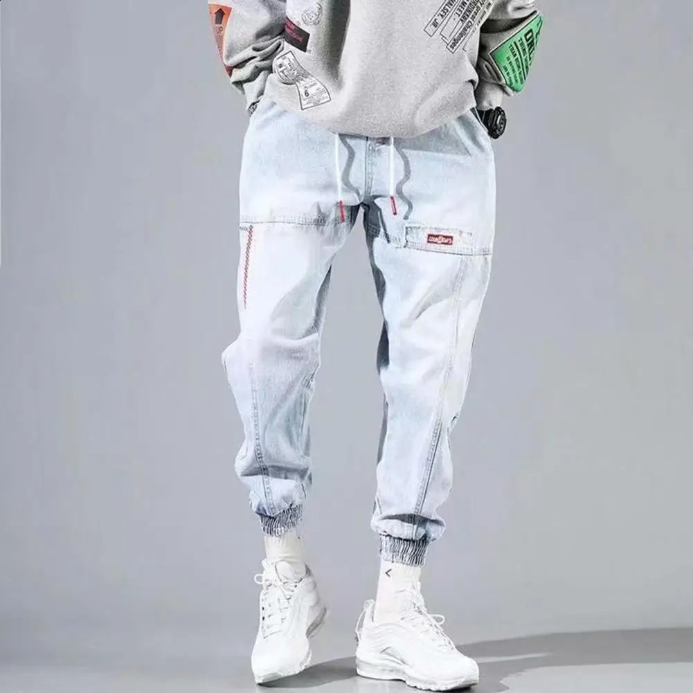 Chic Men Trousers Joggers Spring Summer Trousers Drawstring Match Pants Casual Plus Size Men Trousers 240812