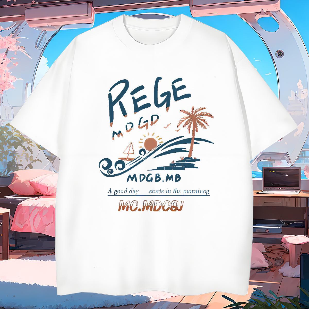 Wholesale Tshirt for Man Woman sea wave 100% Cotton 230g Daily Outfit Breathable Crew Neck T Shirts Men Custom Anime 2024 Designer Tees Shirts