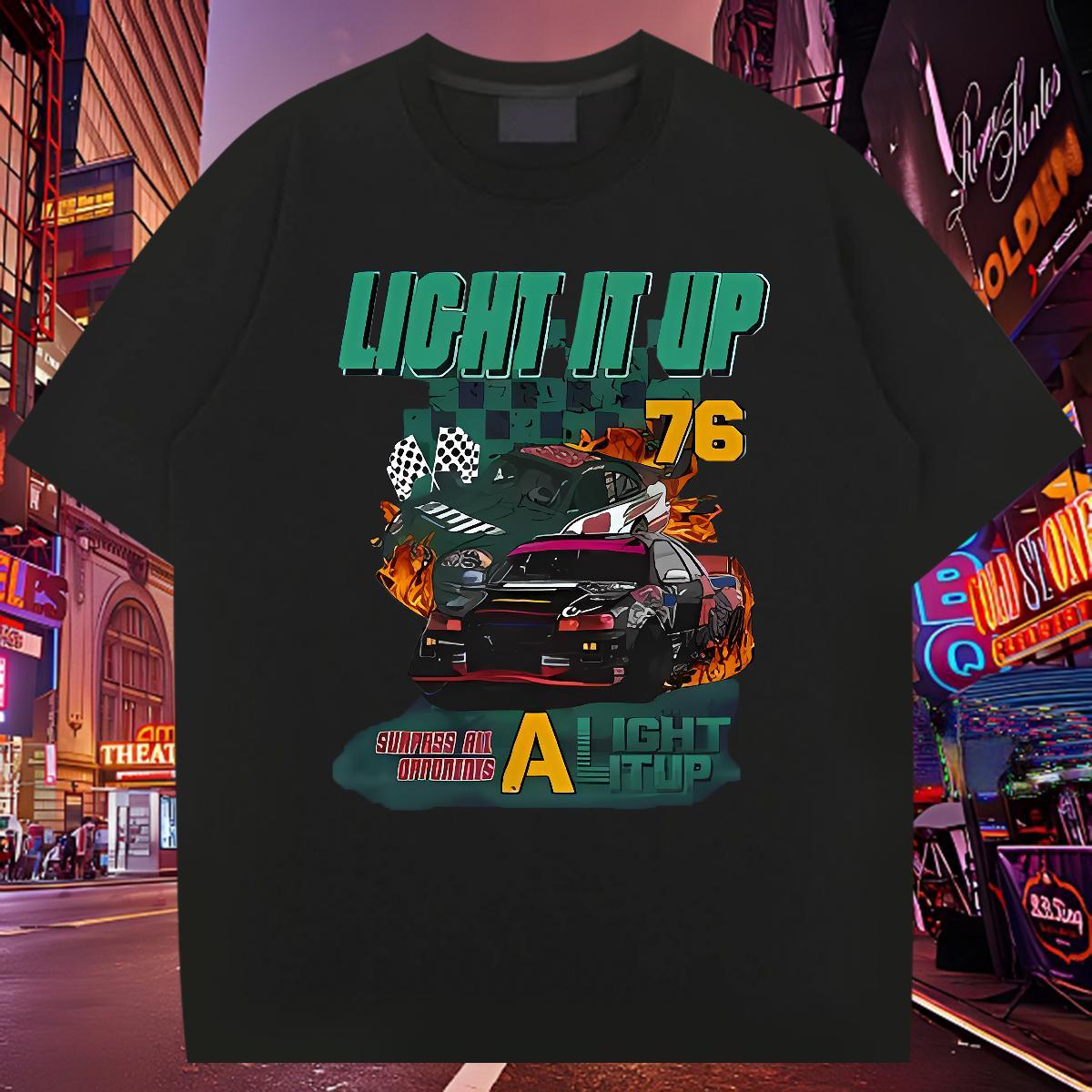 2024 DIY T Shirt For Man car Tops 230g 100% Cotton Daily Outfit High Quality Black White Short Sleeve Soft Men Tops Tees