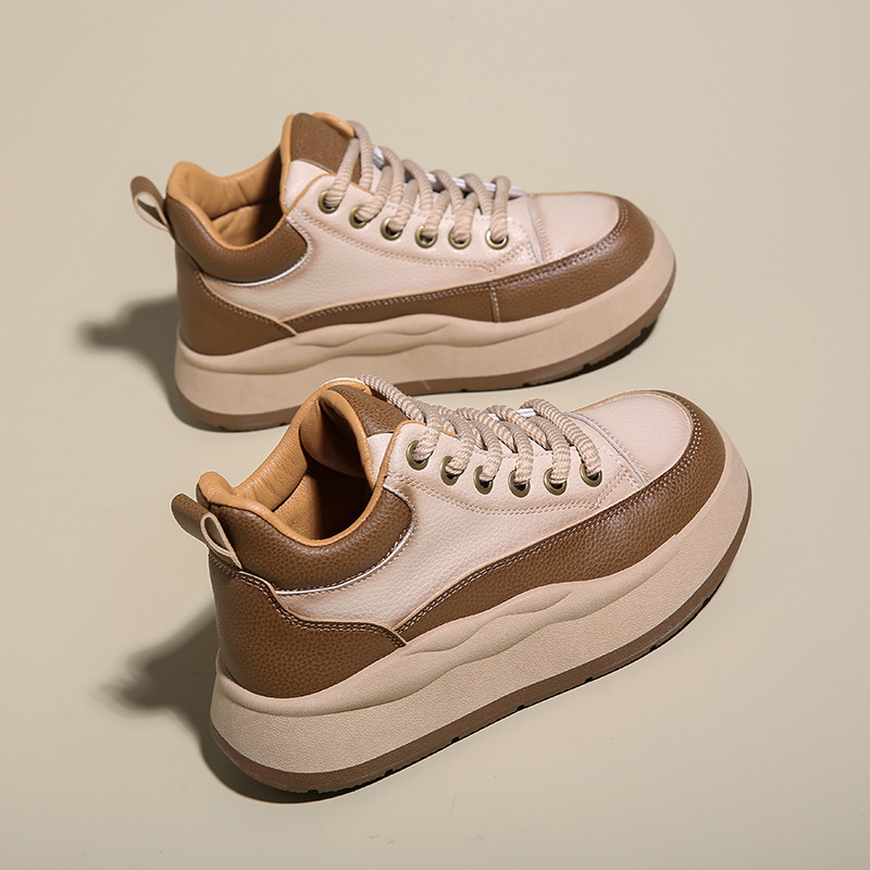 Ddmysports Spring Igh Top Little White New Korean Edition Instagram Sports Female Student Thick Sole Elevated Casual Board Shoes BR Outdoor