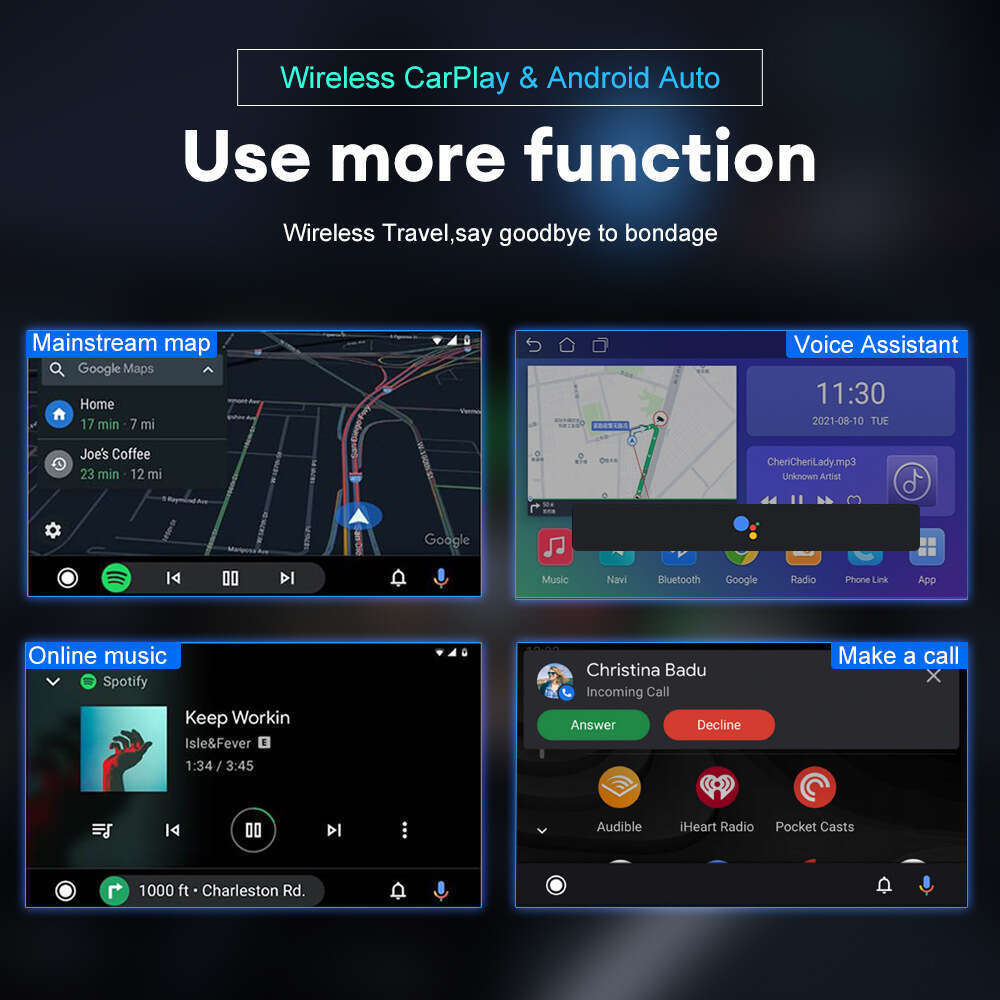 Innovative Wireless Smartphone Interface Adaptor for CarPlay and Android Auto  Universal Fit via USB