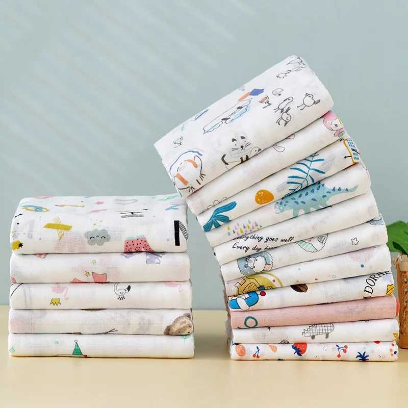 Newborn baby blanket double-layer plain cotton 110 * 120cm soft newborn bath Gaozi baby packaging sleeping bag baby stroller coverW240810