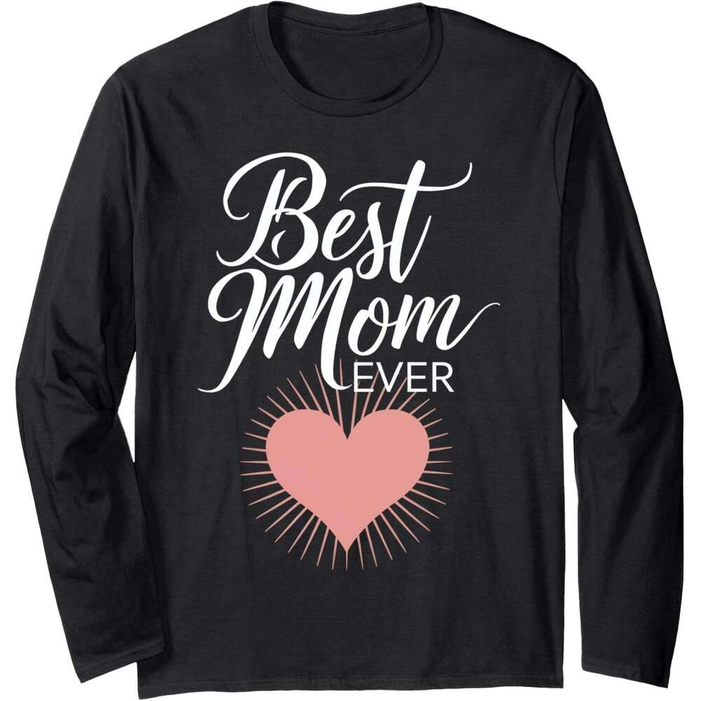 Long Sleeve Shirts For Men Sweatshirt Best Mom Ever Pink Heart Symbol T-Shirt T Shirt Graphic Tee Streetwear Casual Tops Clothes sweatshirts