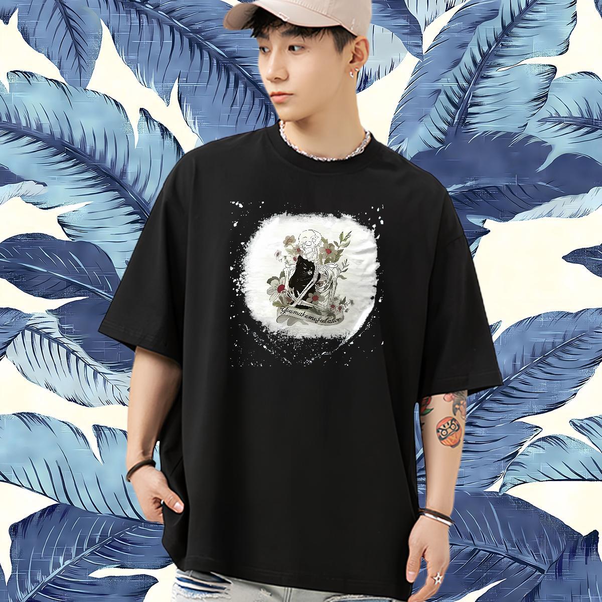 Classic T shirt plant Polos 230g Pure Cotton Street Unisex Skull Short Sleeve Soft Tshirts