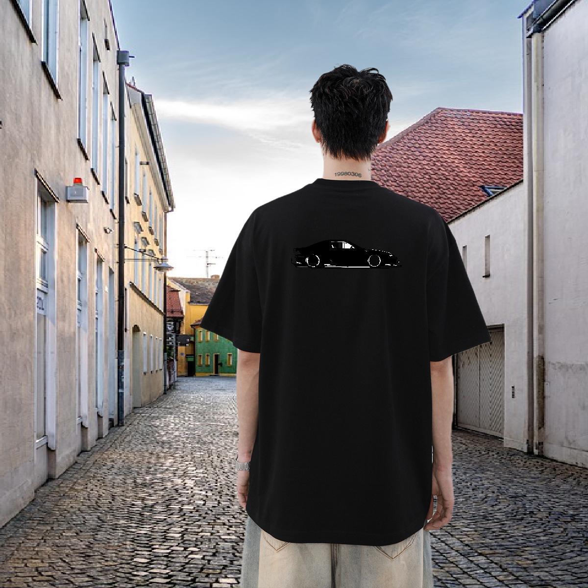 Fashion Casual Mens T Shirts car Clothings 230g Pure Cotton Hip Hop Comfortable DIY Short Sleeve Soft Mens Tshirts