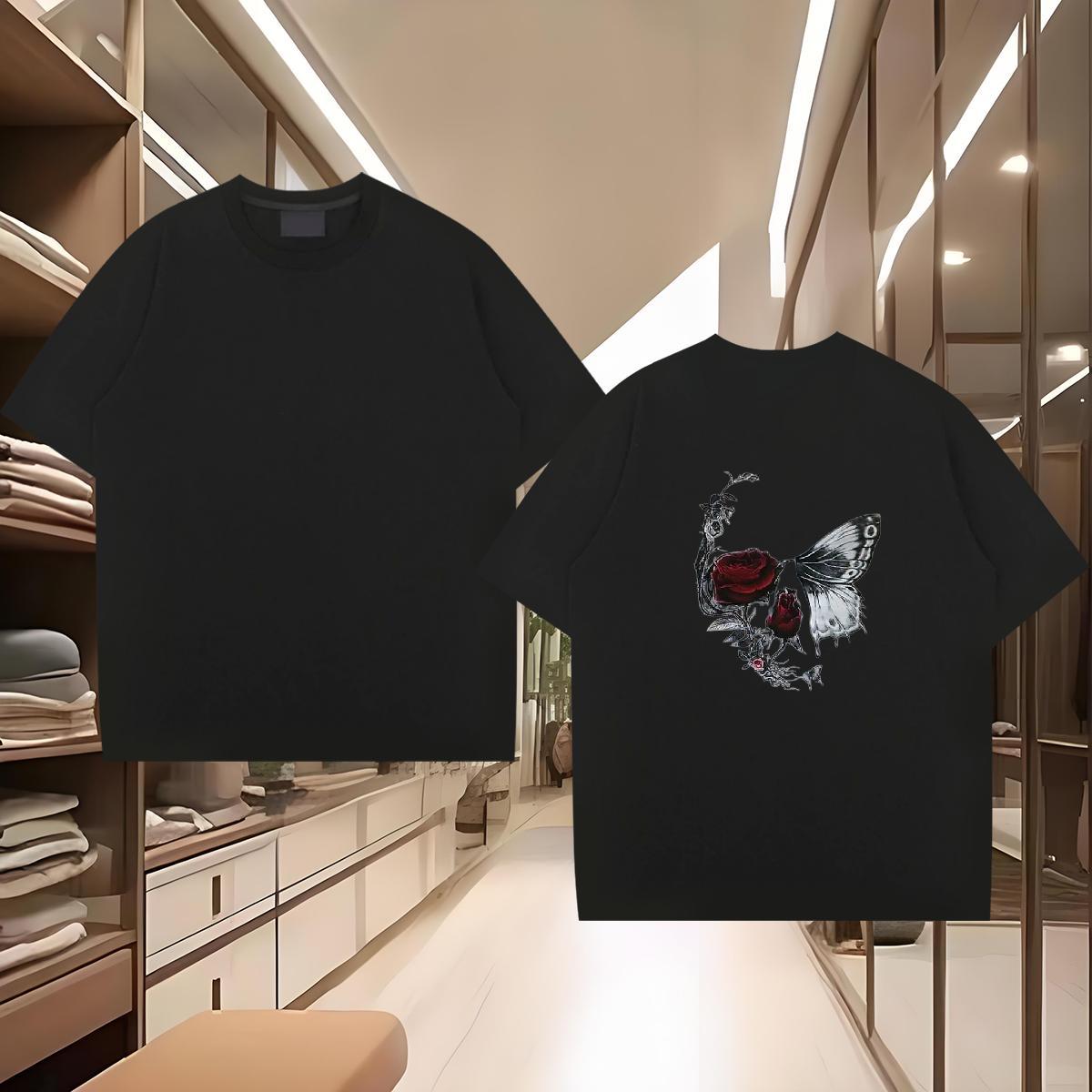 New Designer T Shirts Men skull Clothes 230g Cotton Daily Wear Comfortable White Plus Size Crew Neck Breathable Men Tshirts