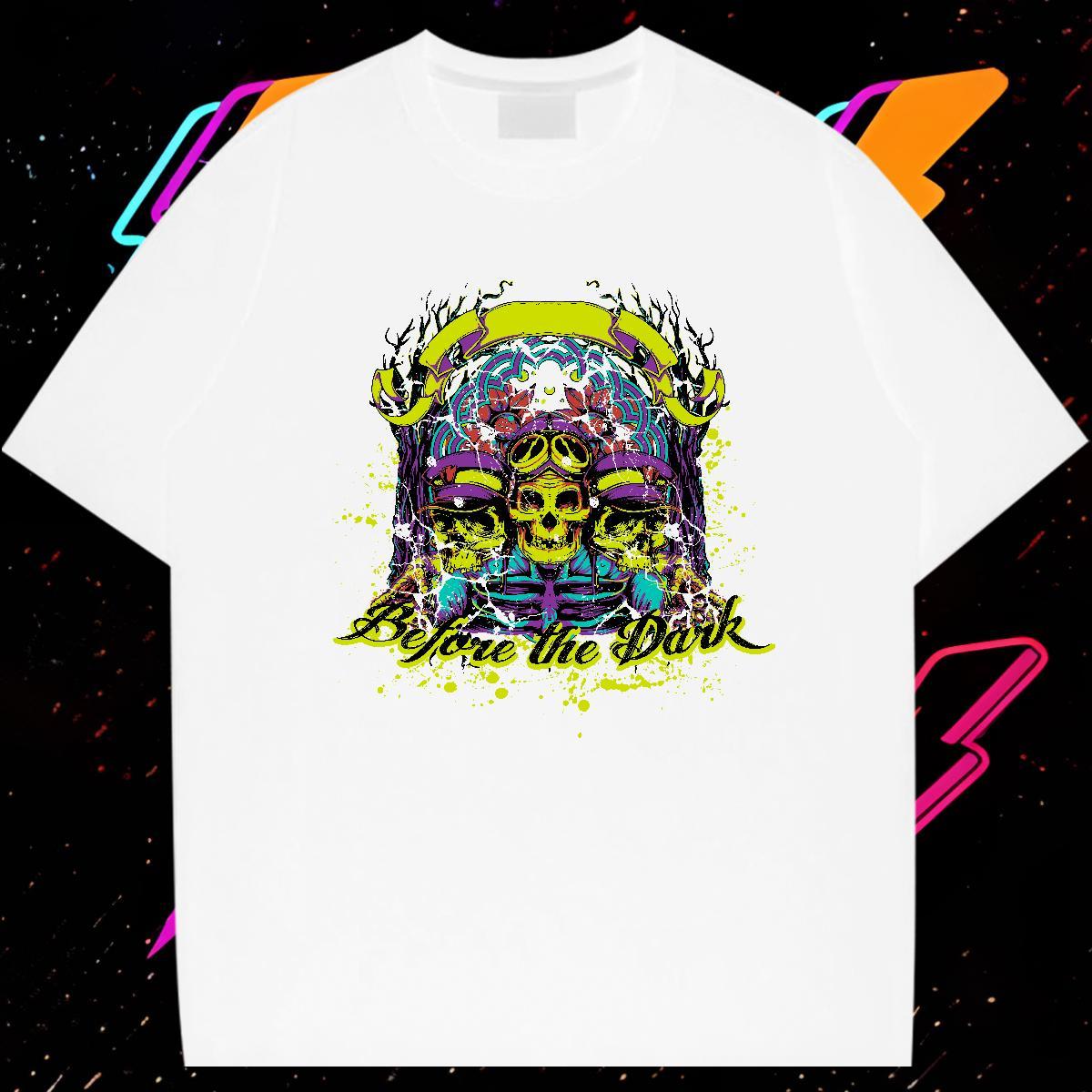 2024 T Shirts Men skull Tees Shirts 230g Pure Cotton Spring Summer Cool Design Custom Big Size O Neck Short Sleeves Tshirts