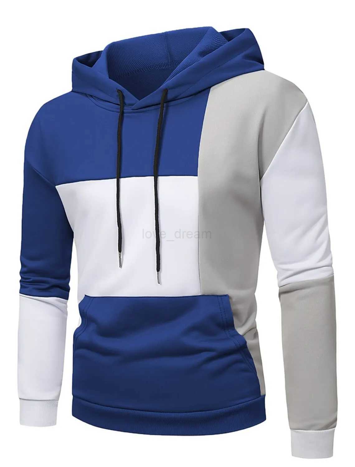 Mens Hoodie Hooded Color Block Pocket Sports Outdoor Streetwear Cool Casual Spring Fall Clothing Apparel Hoodies SweatshirtXJ240812
