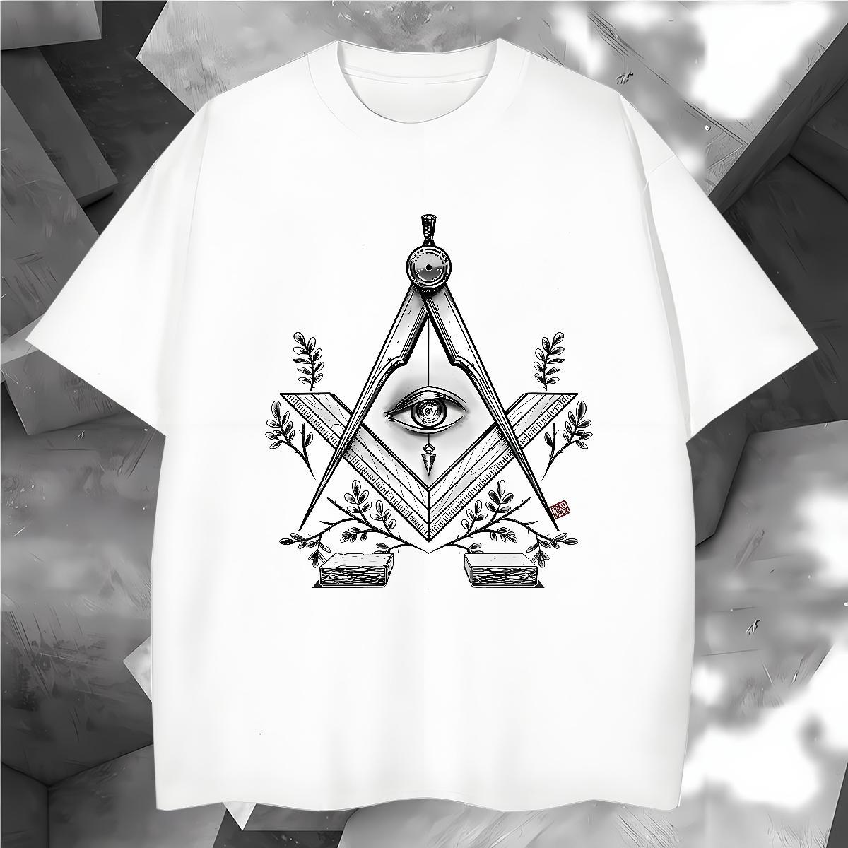 New Arrival T Shirt For Man eye of the devil Clothes 100% Cotton 230g Street wear Hip Hop Loose Fit Asian Size Crew Neck Breathable Mens Tshirts