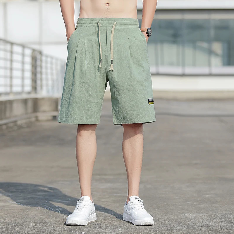 casUAl Shorts for Men Linen Pants Plus Size 8XL PantAlones cortos Hombre Big Size Beach Pants Gym Shorts 240812