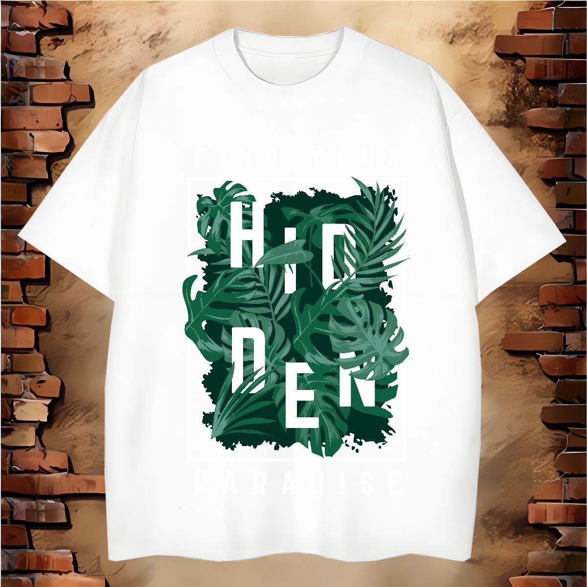 Cool Design Tshirts letter 230g 100% Cotton Daily Wear O Neck Short Sleeves T-Shirts for Men White Plus Size Customized Tops Tees