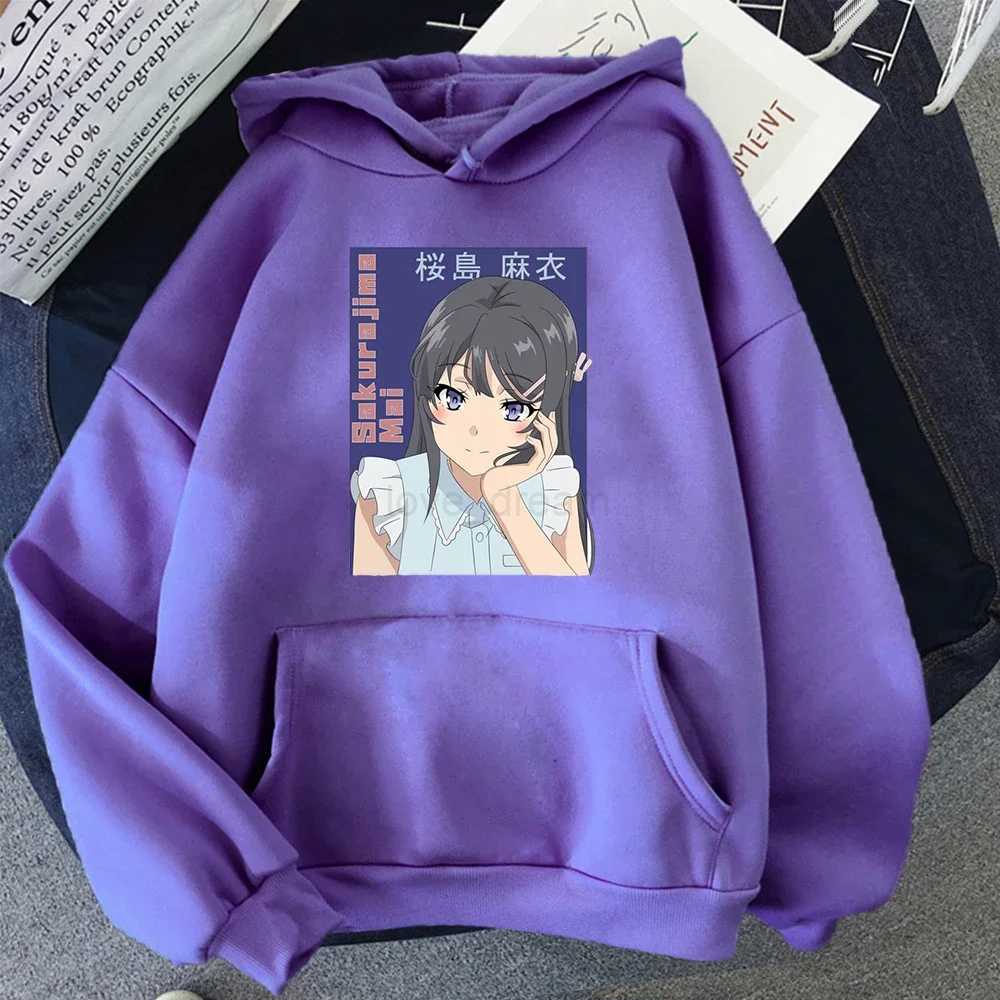 Hoodies Japan Anime Sakurajima Mai Kawaii Men Pullovers Harajuku Korean Hoodie Oversize Casual MenS Punk Hoody Korean ClothesXJ240812