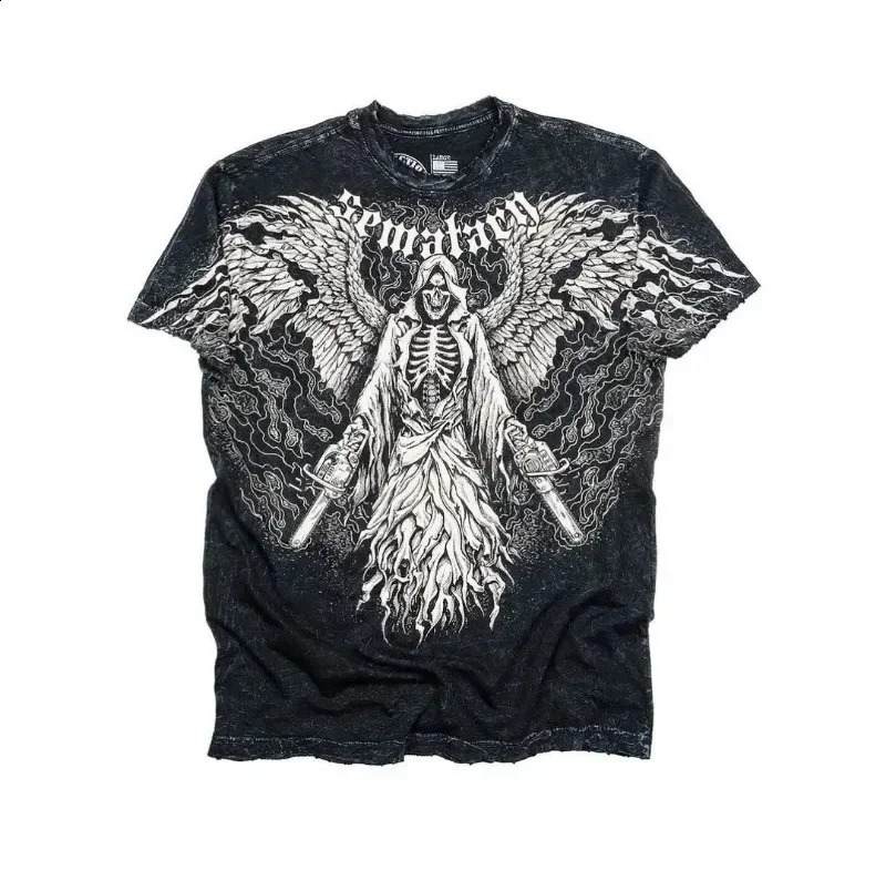 Y2K Retro T-shirt Harajuku Hip Hop Kawaii Oversized T shirt Mens Womens Short Sleeved Gothic Clothing Tops Streetwear 240812