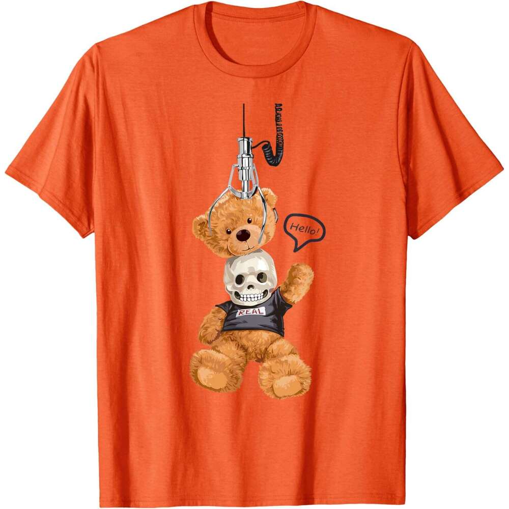 Halloween T shirt for Mens Cool Funny Teddy Bear Skull Illustration T-Shirt Shirts Tshirt Graphic Tee Casual Tops Clothes Short sleeve 2025