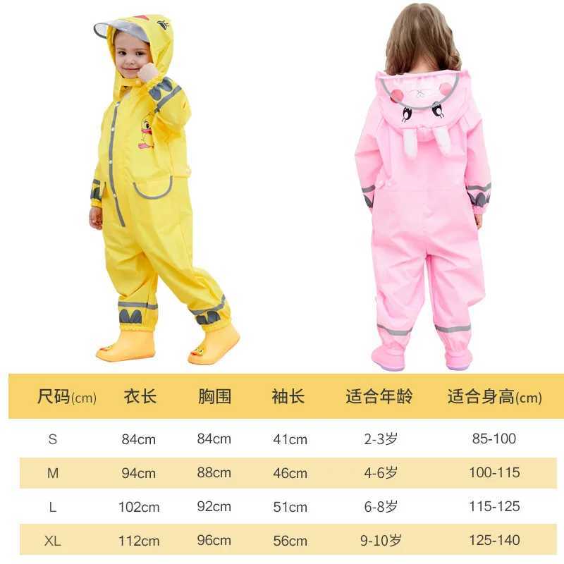 Childrens Raincoat One-Piece Full Body Suit Waterproof Boys and Girls Baby Kindergarten Child Student Yellow Duck Rain Pants Po Y240810