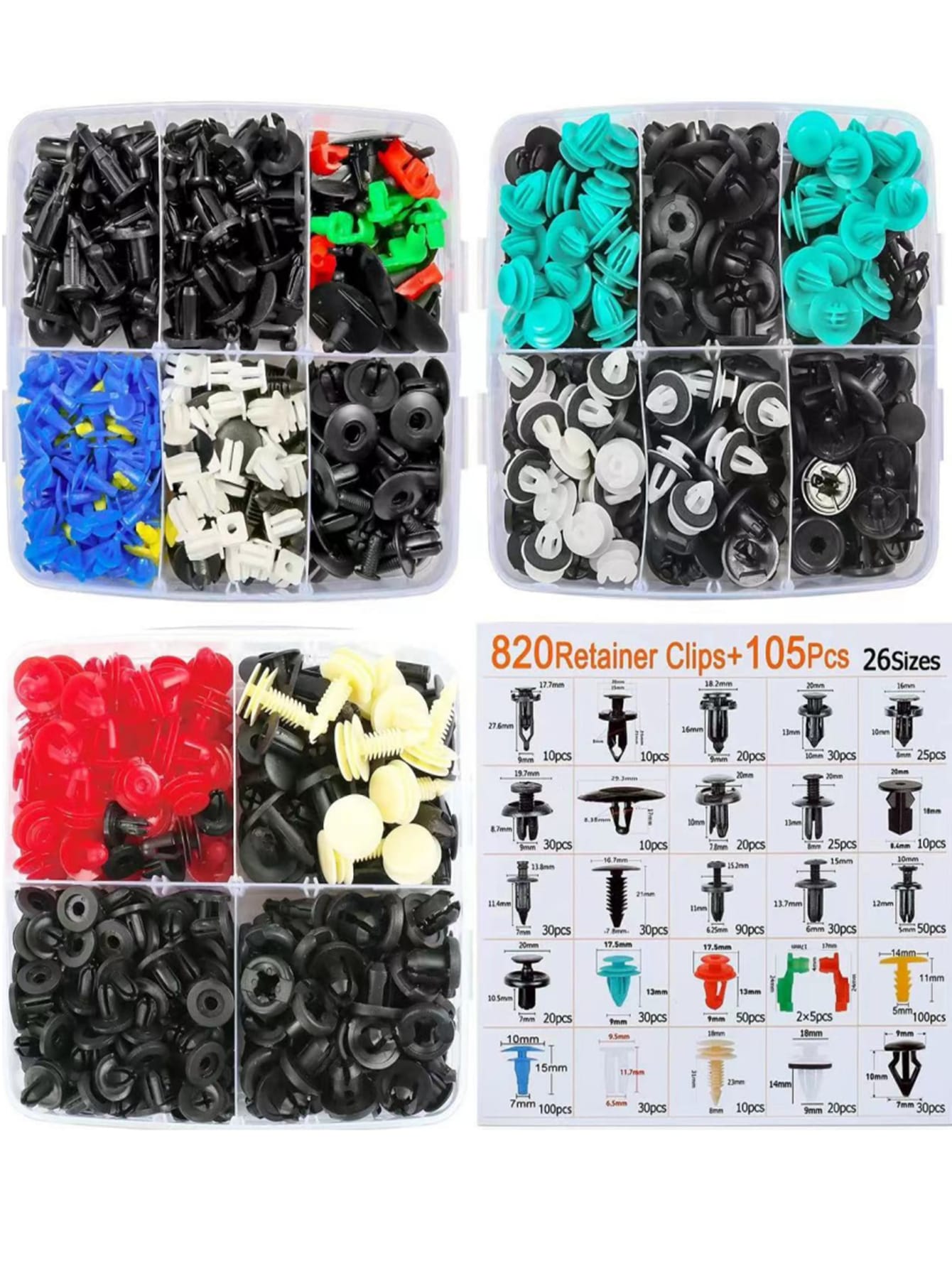 1pc car universal buckle 925pcs boxed buckle car body universal fastener rivet fender expansion screw car