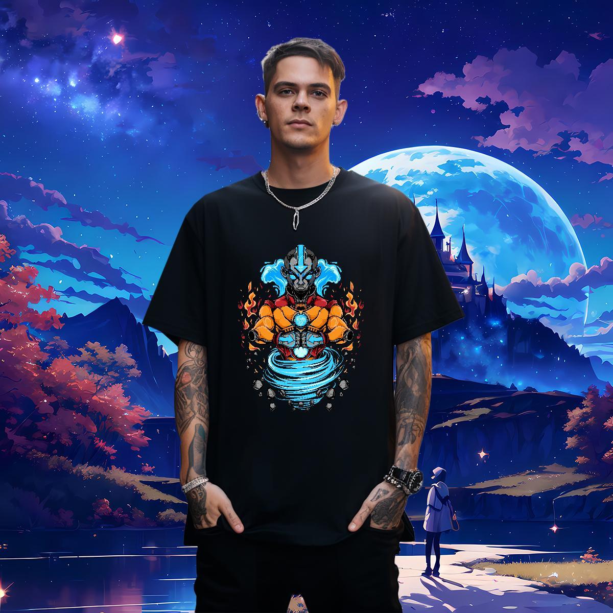 Unisex Mens Tshirts ET 100% Cotton 230g Sports Casual Breathable Crew Neck T shirt Anime 2024 DIY Clothes