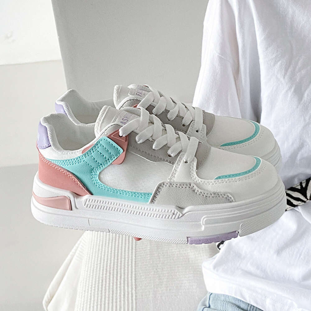 Ddmysports Spring New Instagram Korean Edition Little White Female Students Thick Sole Versatile Casual Sports Board Shoes Street Shoot B Outdoor