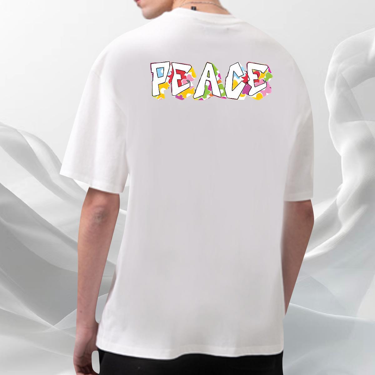 Classic T-Shirts letter Tees Shirts 230g Pure Cotton Casual Daily Wear Loose Floral Print Crew Neck Breathable Tshirts