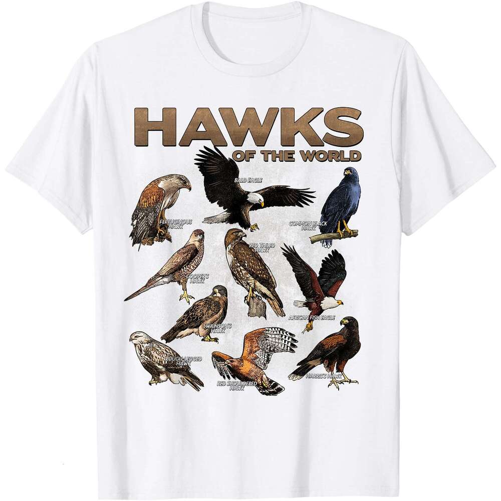 25ss Casual T shirt for Mens Hawks Animals the World Educational Birds of Prey Birder T-Shirt Shirts Tshirt Graphic Tee Tops Clothes Short sleeve Free