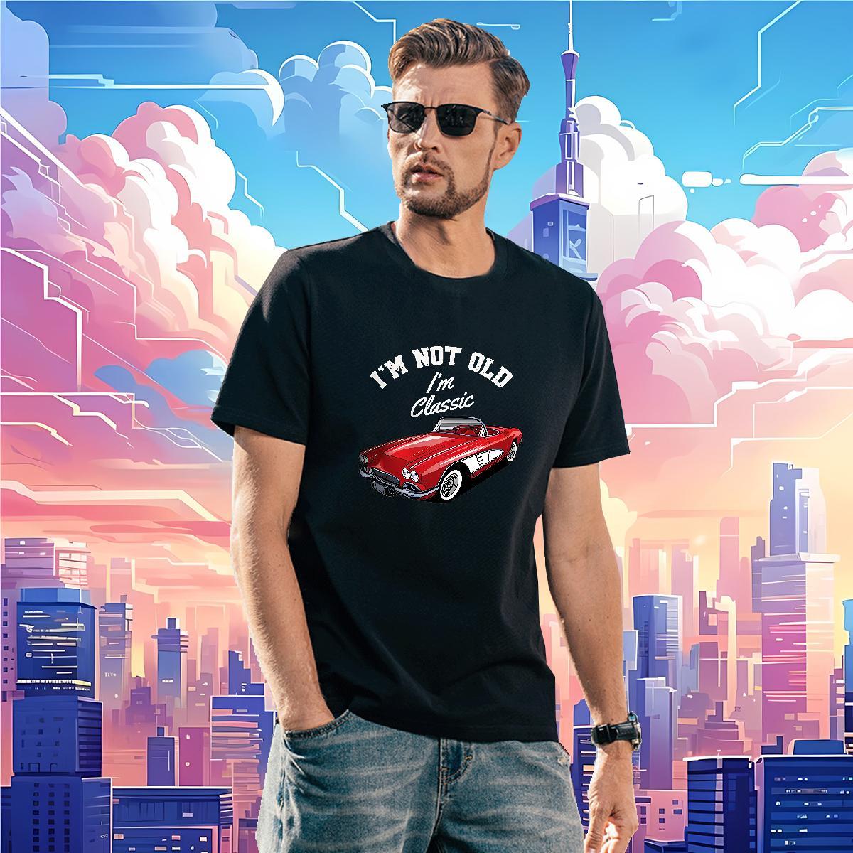 Free Shipping Tshirts car 230g Pure Cotton Casual Daily Wear Short Sleeve O-Neck T Shirt For Man DIY Printed 2024 DIY Tops Shirt