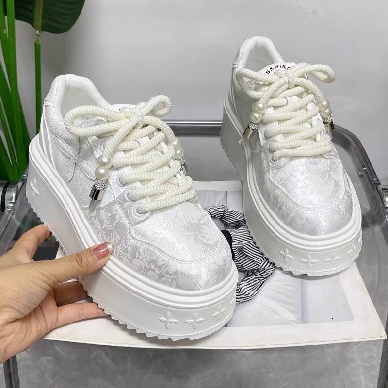 Ddmysports China Chic Chinese Versatile Board Women S Spring Summer New Genuine Leather Embroidery Thick Soled Sports Casual Small White Shoes Outdoor