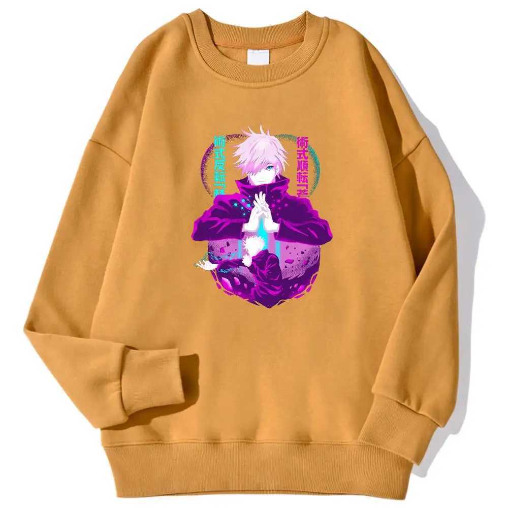 Jujutsu Kaisen Gojo Satoru prints zippers for mens autumn casual hoodies O-neck soft sports shirts street trends and streetwearW240724