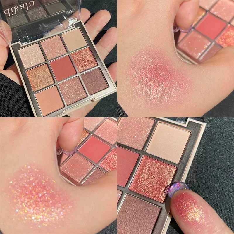 Knitted Pattern Eyeshadow Palette Glitter Matte Pink Pearlescent Shimmer Shinny Pigment Diamond Eyeshadow Korean Cosmetic MakeupCL240812