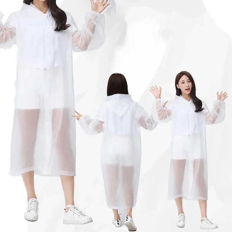 Reusable EVA Children Adult Raincoats Kid Adult Thickened Waterproof Rain Coat Girl Boy Outdoor Hiking Travel Rain Jacket Y240810