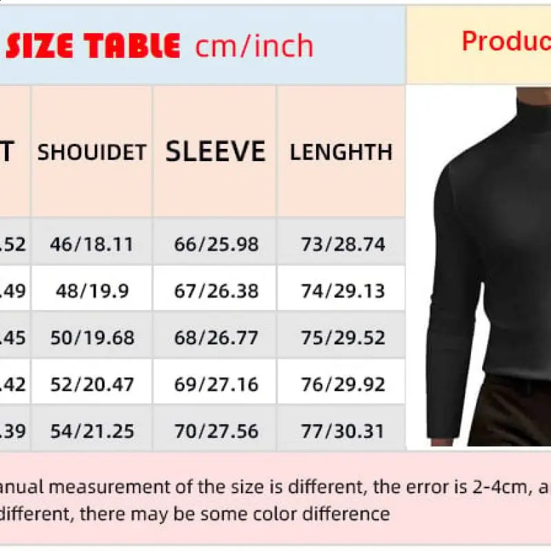 Mens High Neck Slim Fit Long Sleeve Tshirt turtleneck for men slim elastic thin pullover 240810