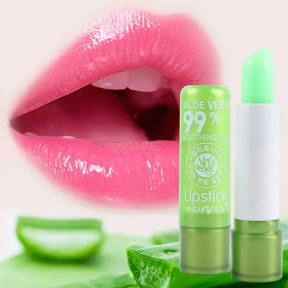 Natural Aloe Vera Moisturizing Lip Balm Color Changing Lipstick Lasting Nourishing Lipsticks Lips Care Korean Makeup CosmeticsXJ240812