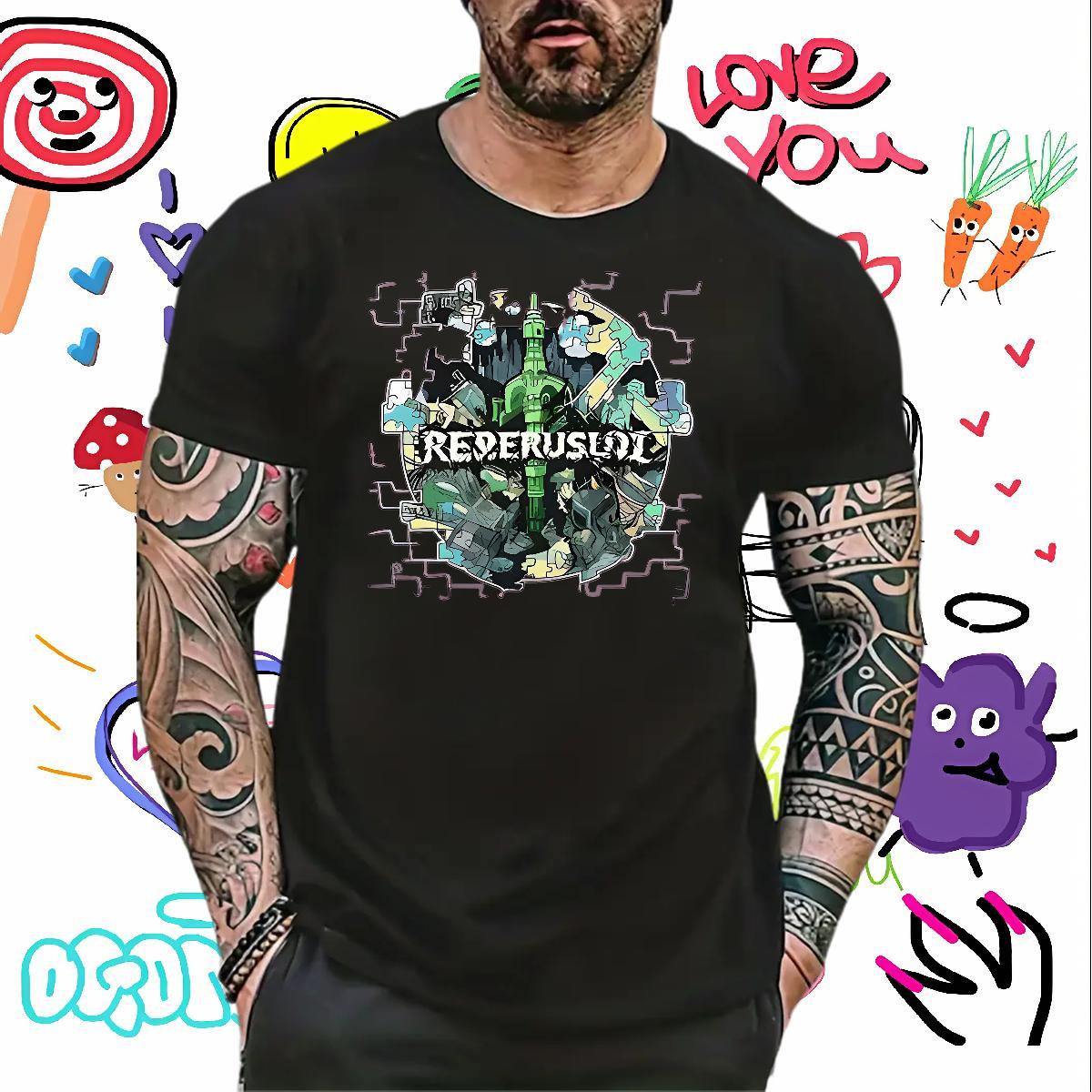 Fashion Casual 230g Pure Cotton T Shirt For Man letter Anime Printing Street Men Clothes T-Shirt Wear Breathable Crew Neck Free Shipping Floral Print