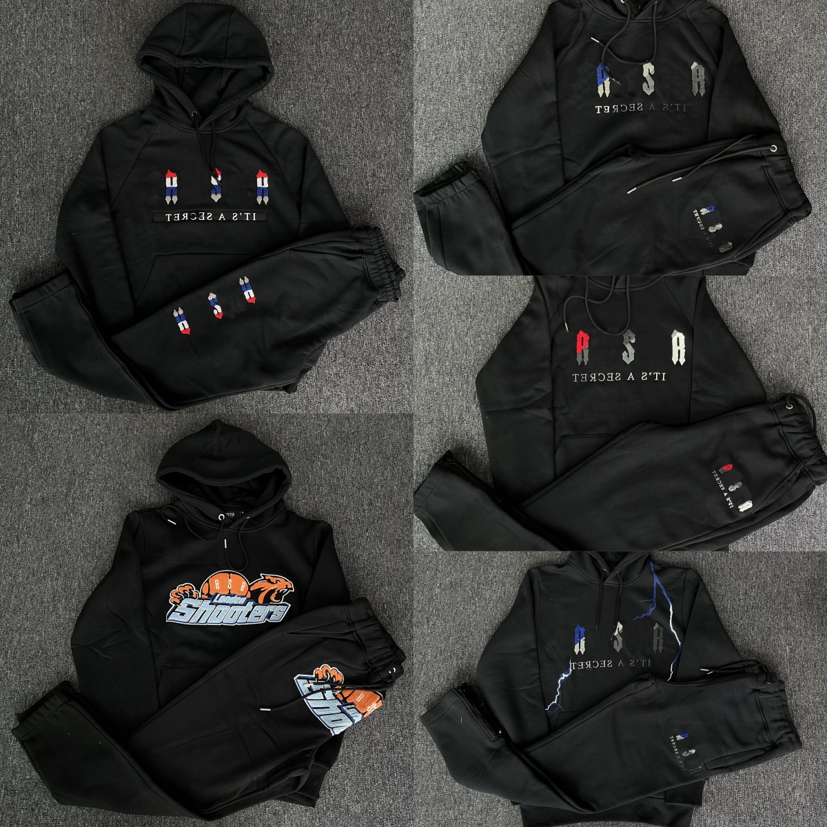 Men's tracksuit hoodie full rainbow towel embroidery London shooter Tracksuit Y2k hoodies sportswear warm Top Version sportswear suit zipper trousers S-XL